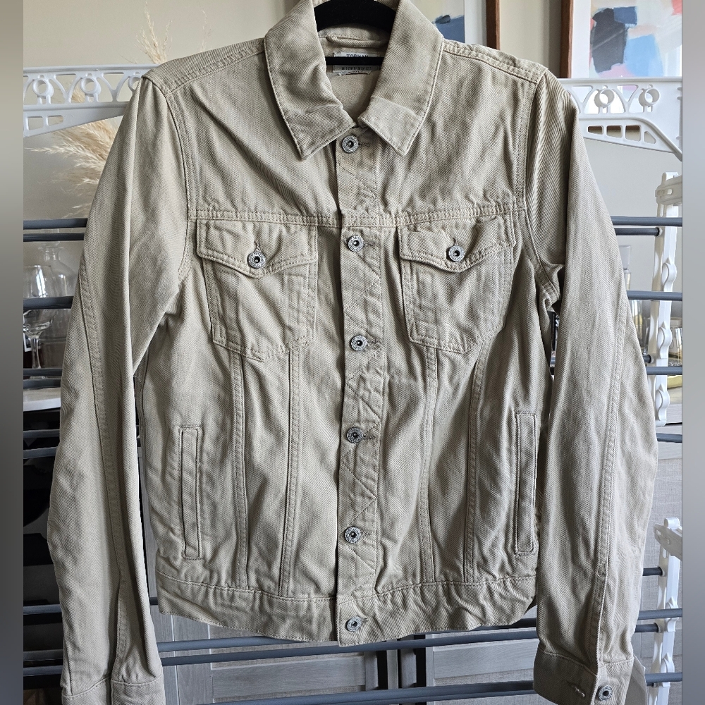 TOPMAN Demin Jacket- Beige - Size S - NEW w/ Tag
